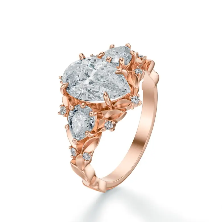 Pierścionek z diamentem gruszka różowe złoto SBPZ_051 Pierścionek z diamentem gruszka różowe złoto SBPZ_051